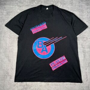Vintage Ontario Basketball Association Shirt Mens Large Black Neon Single Stitch